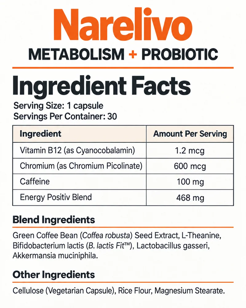 Svelisse supplement facts and complete formula